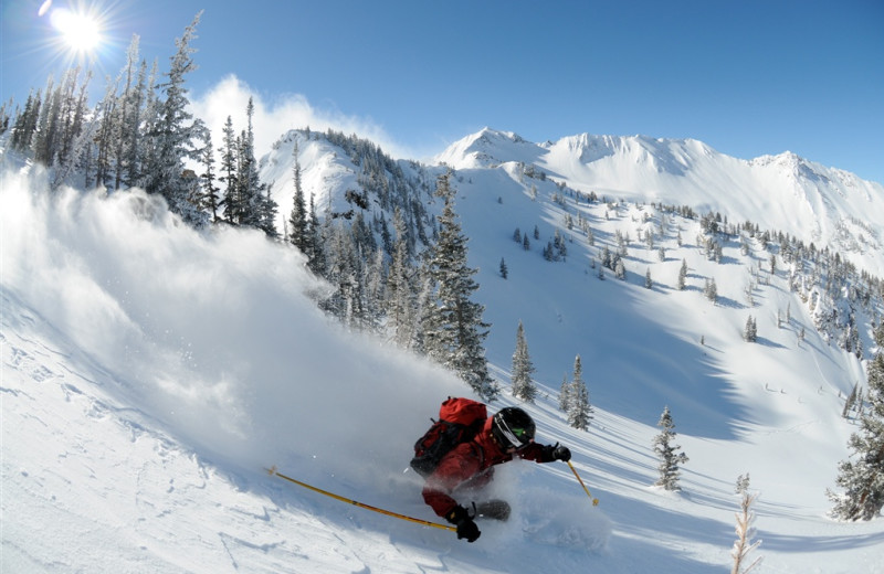 Skiing at Snowpine Lodge.