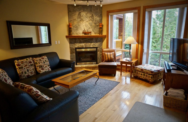 Rental living room at Fernie Central Reservations.