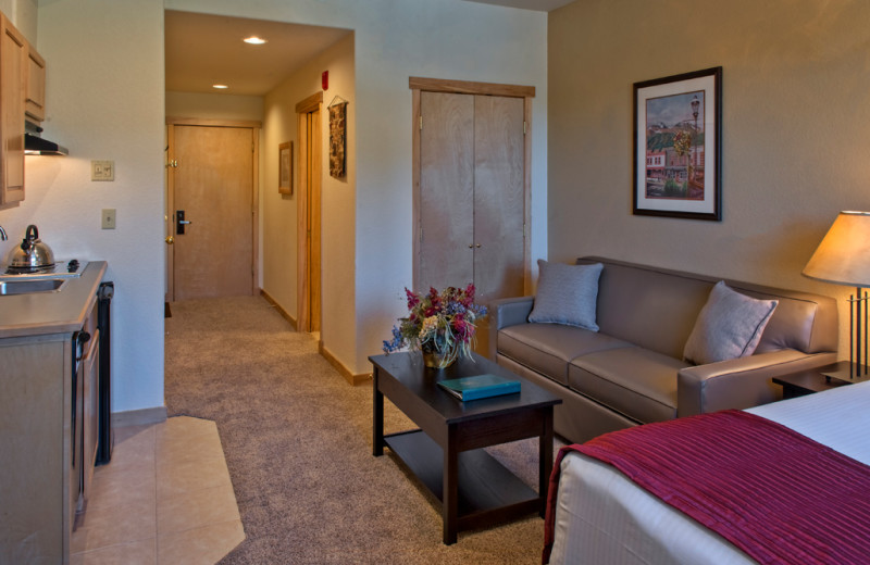 Guest room at Grand Timber Lodge.