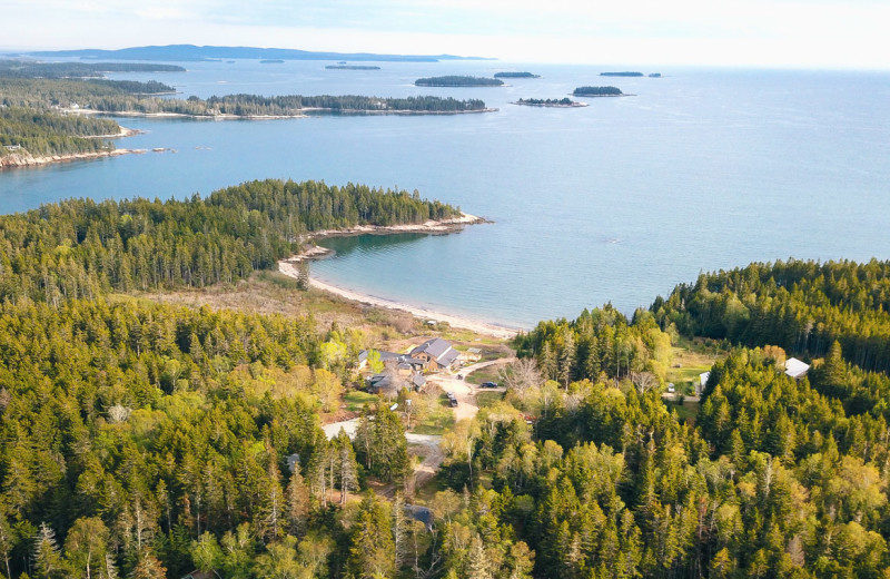 Aerial view of Aragosta at Goose Cove.