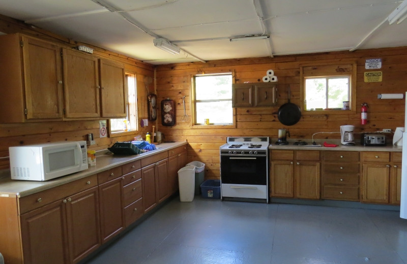 Cabin kitchen at Clark's Resorts & Outposts.