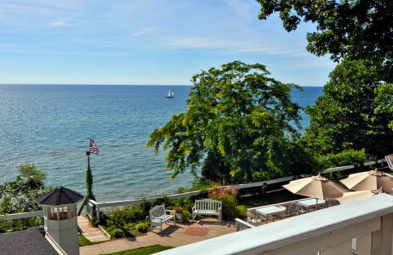 Deck view at Michillinda Beach Lodge.