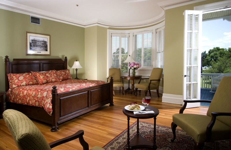 Guest room at Jekyll Island Club Hotel.