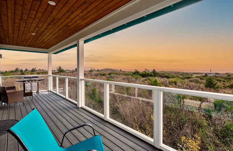 Rental deck at Oyhut Bay Seaside Village.