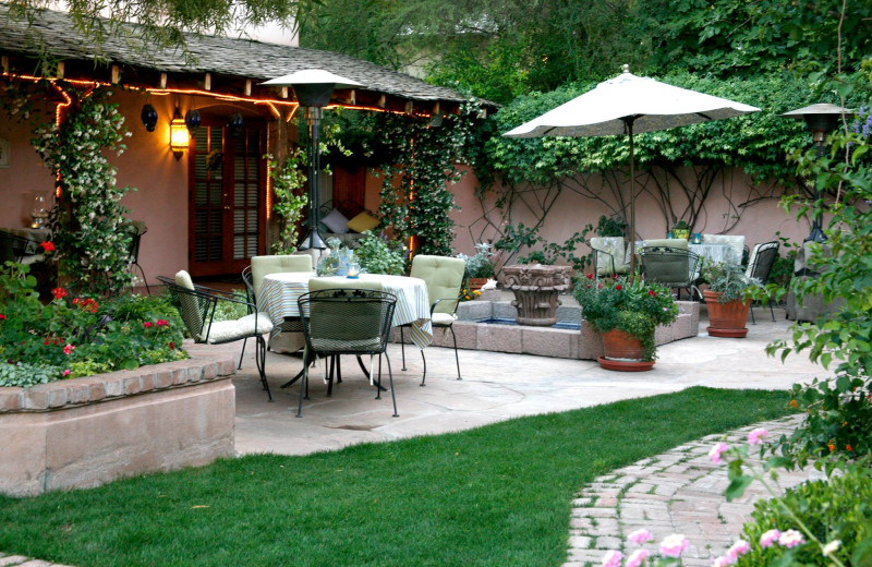 Patio at PepperTrees Bed and Breakfast Inn.