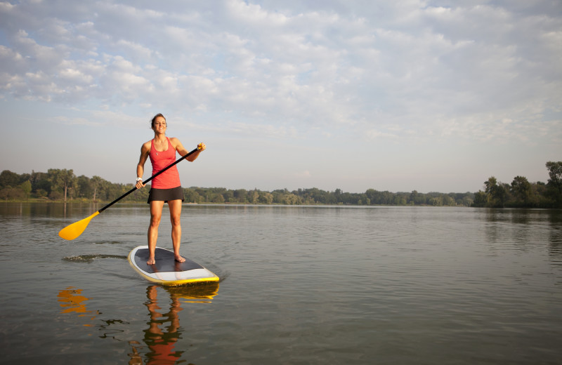 Paddle boarding at Inn on Lac Labelle.
