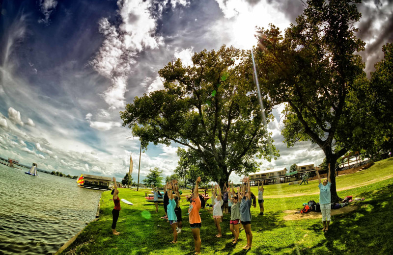 Yoga at Camp Champions on Lake LBJ.