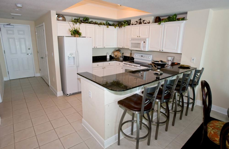 Rental kitchen at Gulf Shores Rentals.