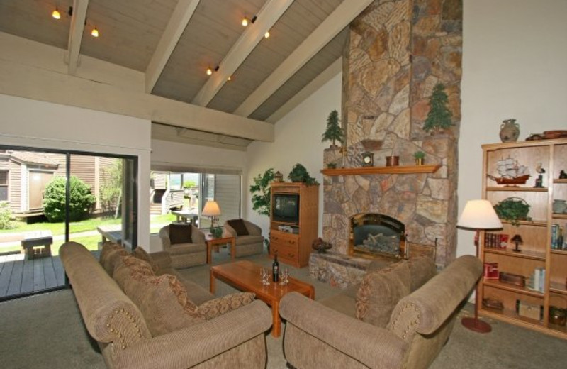 Condo living room at Aston Lakeland Village. 