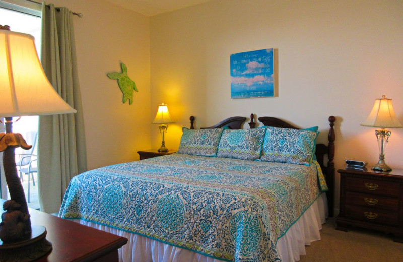 Rental bedroom at Beachfront Rentals.
