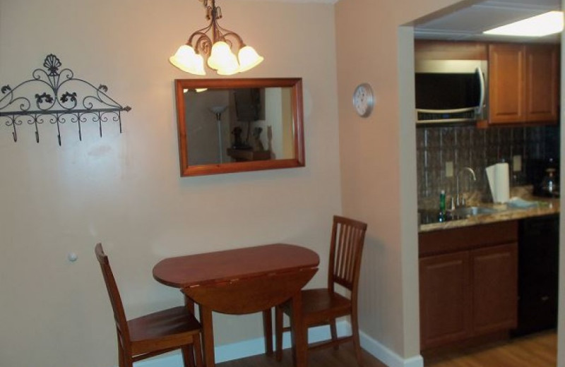 Rental dining area at Oak Square Condos.