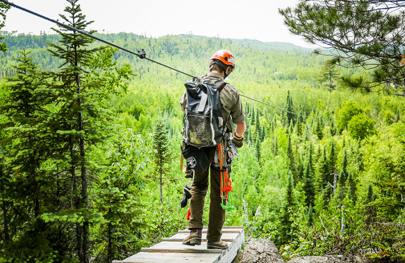 Zip line at Gunflint Lodge.