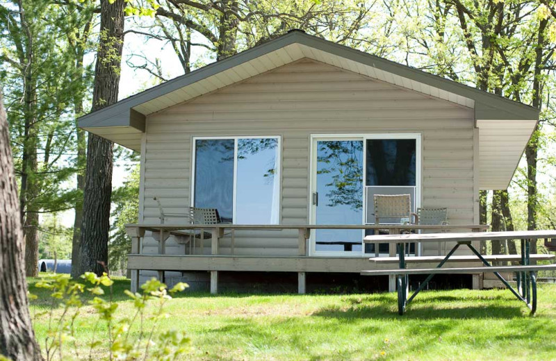 Cabin exterior at Gull Lake Resort.