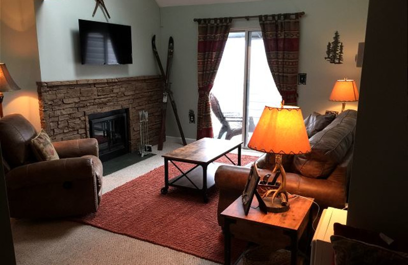 Rental living room at Sugar Ski and Country Club.