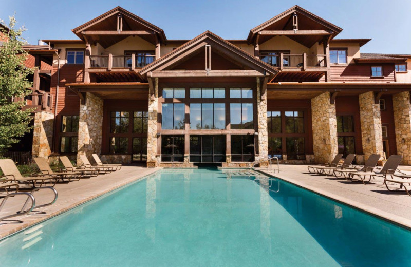 Outdoor pool at Grand Timber Lodge.