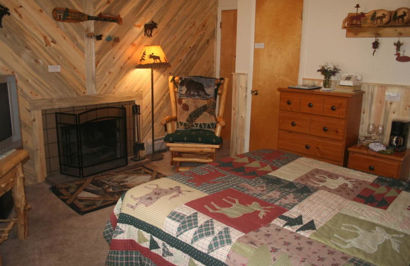 Guest room at Misty Mountain Lodge.