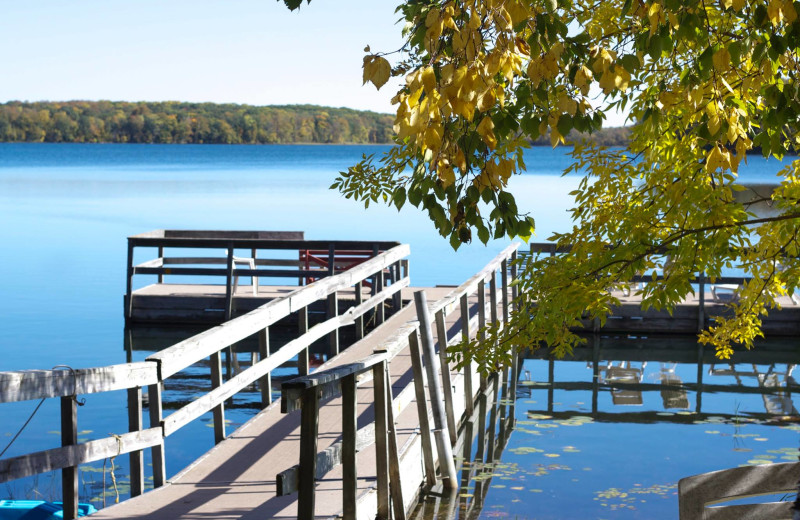 Dock view at Five Lakes Resort.