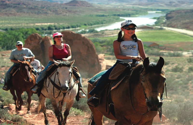 Horseback riding near Big Horn Lodge.