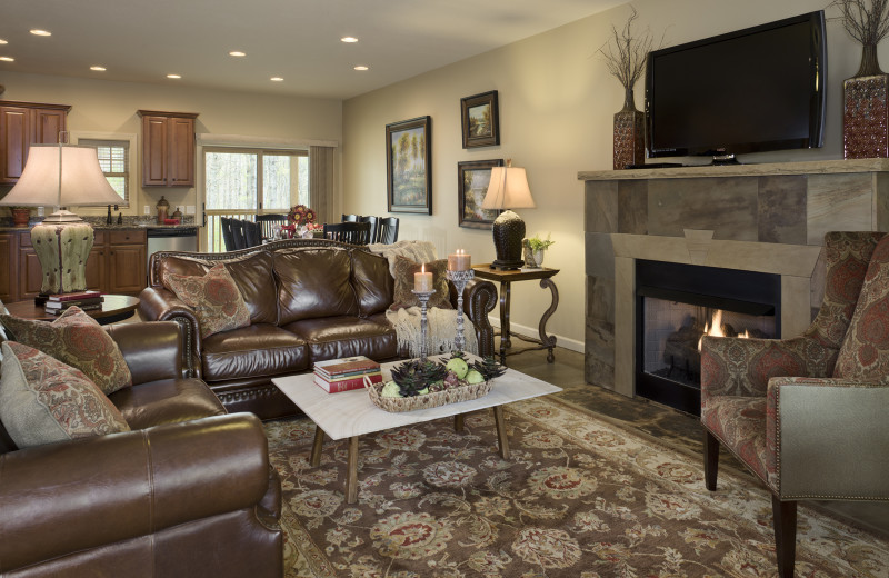 Cabin living room at Caryonah Hunting Lodge.