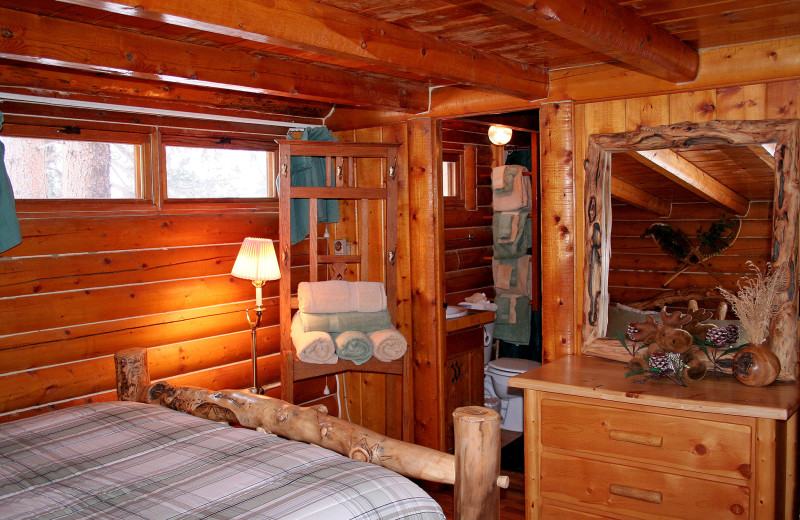 Chalet bedroom at Timber Creek Chalets.