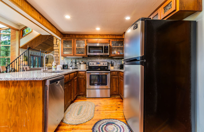 Rental kitchen at Amazing Branson Cabin Rentals - RentBranson.