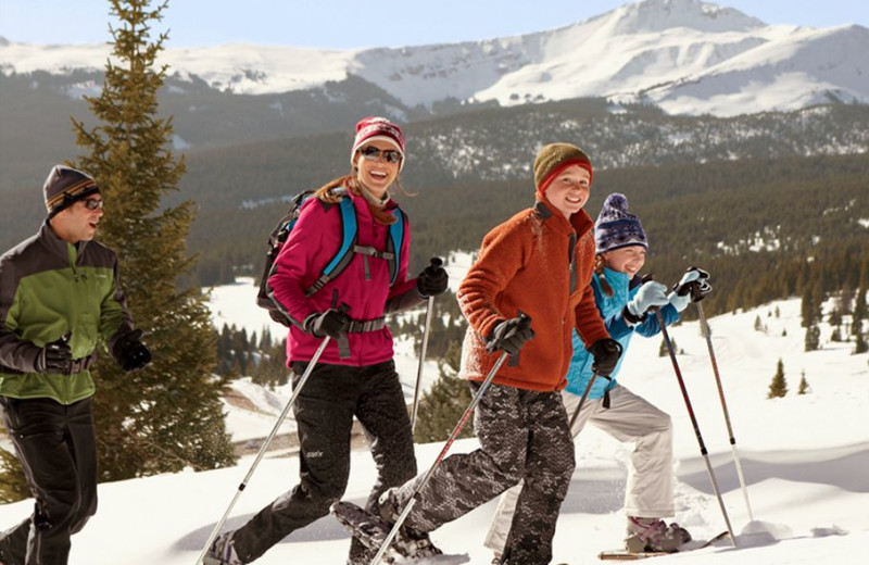 Snow shoeing at Oxen Yoke Inn.
