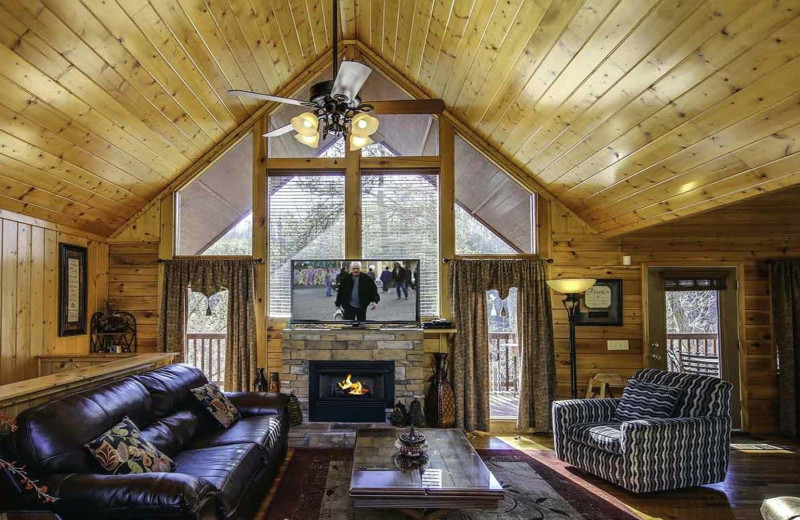 Cabin living room at Hidden Springs Resort.