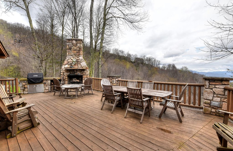 Rental patio at Smoky Mountain Retreat Realty.