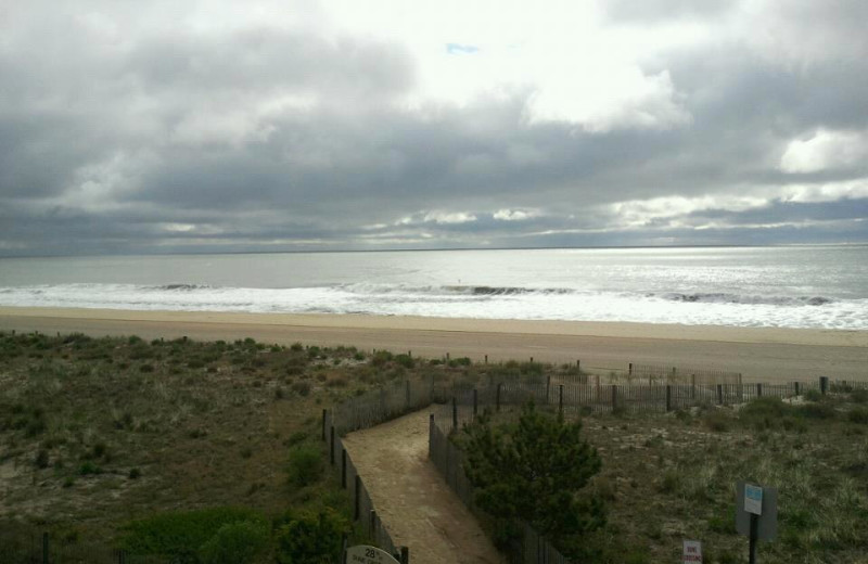 The beach at Seabonay Motel Ocean City.