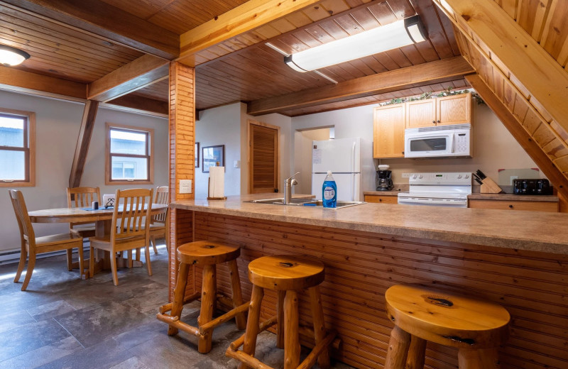 Cabin kitchen at Barky's Resort.