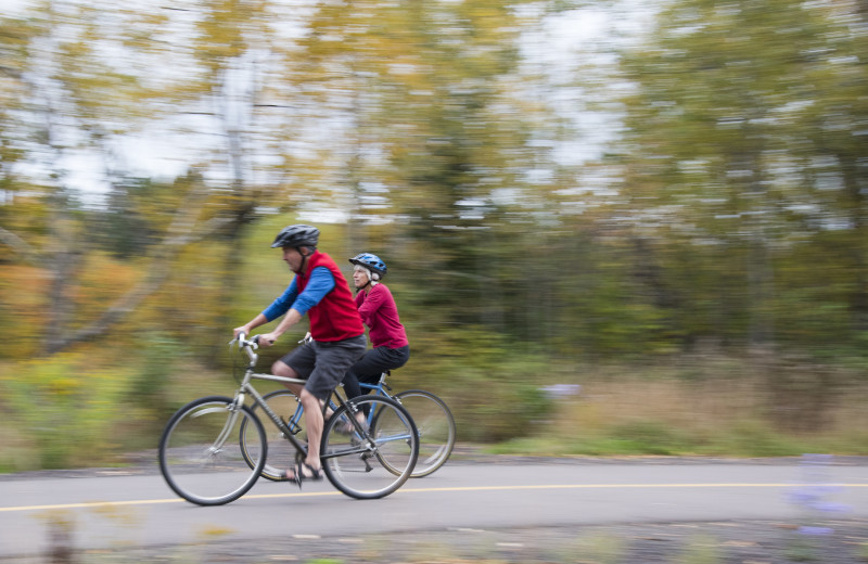 Biking at Lutsen Resort on Lake Superior.