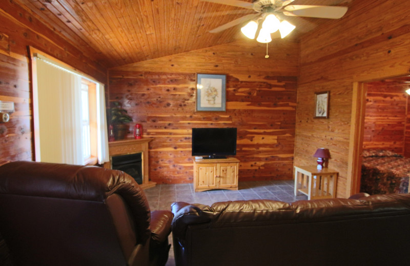 Cabin sitting area at Ozark Cabins.