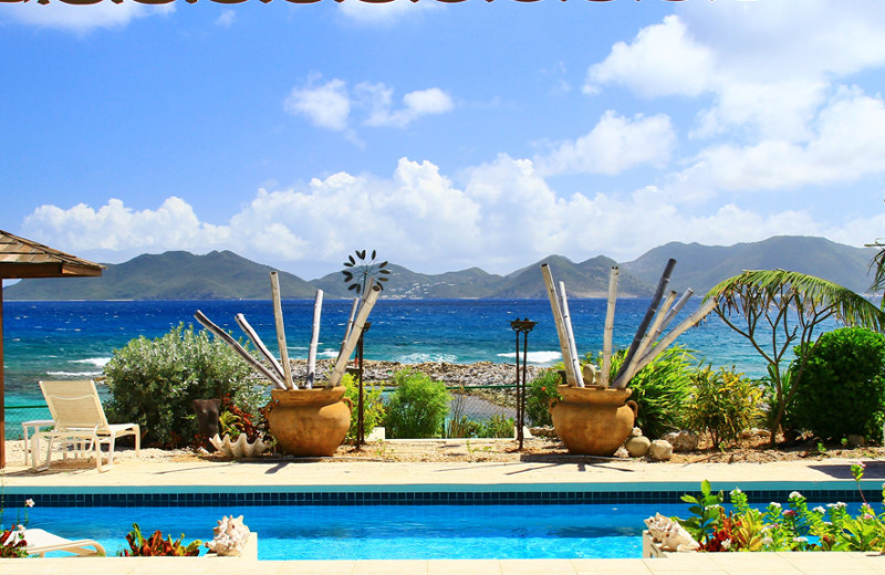 Outdoor pool at Three Dolphins.