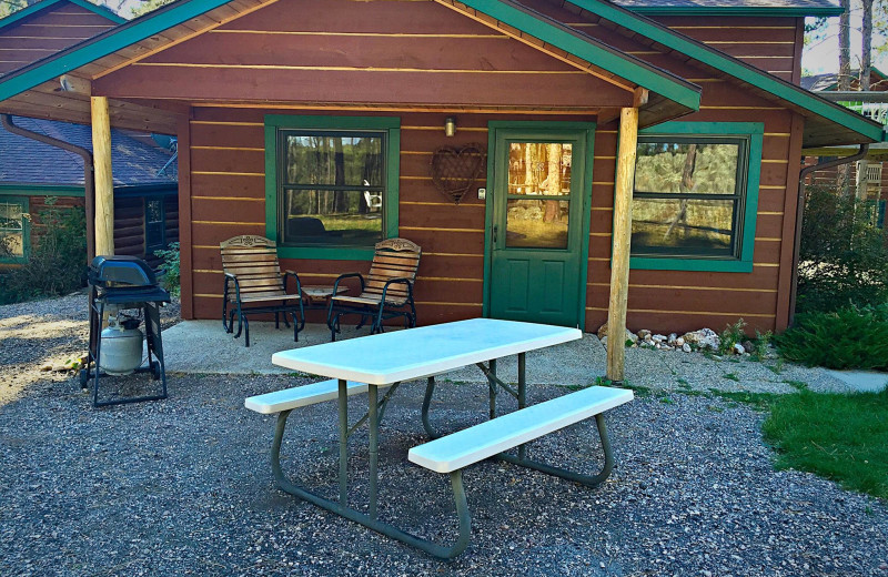 Cabin patio at Silver Mountain Resort and Cabins.