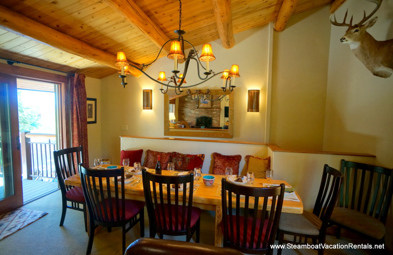 Rental dining table at Steamboat Vacation Rentals.