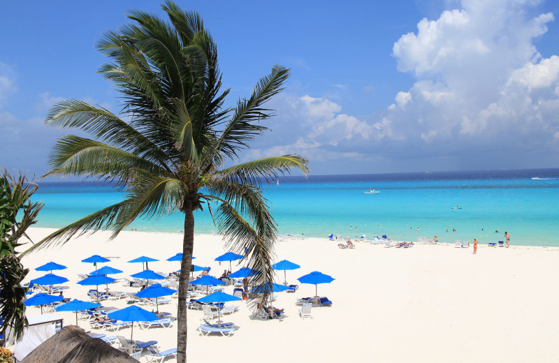 The beach at The Reef Playacar-All Inclusive.