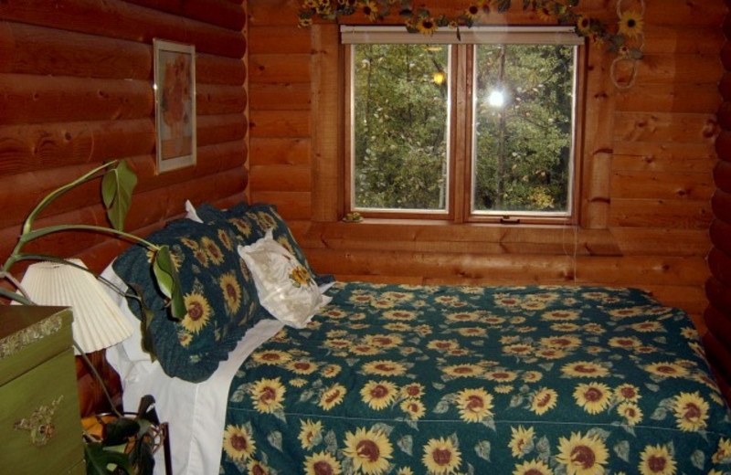 Lodge bedroom at Kramer Pond Lodge.