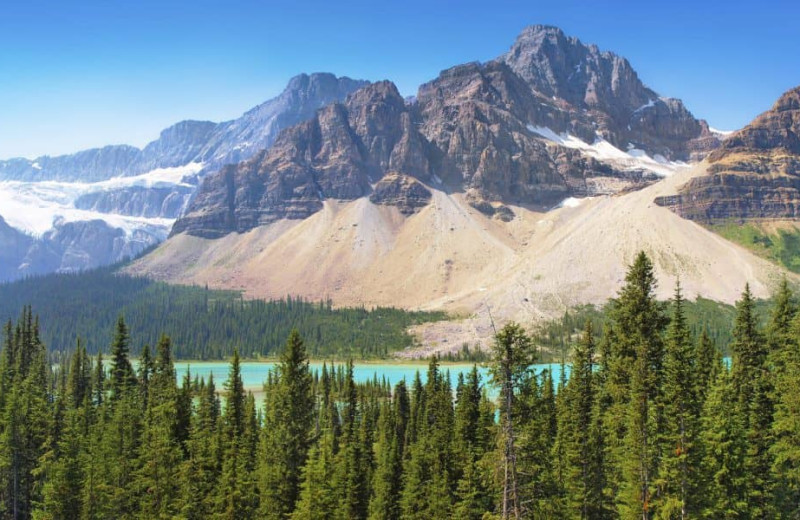Mountains at Mount Robson Inn.