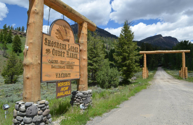 Entrance to Shoshone Lodge & Guest Ranch.