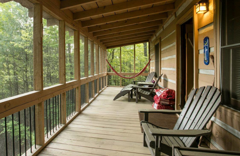 Rental deck at Nevaeh Cabin Rentals.