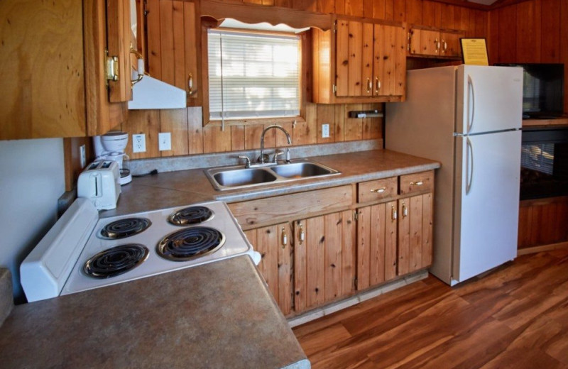 Cabin kitchen at MarVal Resort.