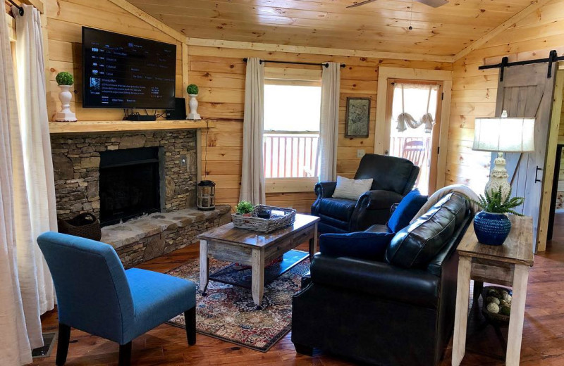 Cabin living room at Little Valley Mountain Resort.