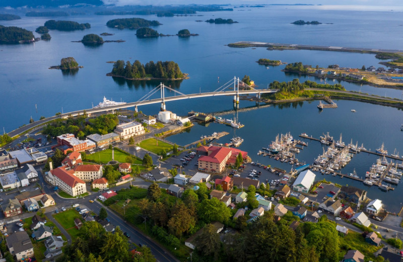 Town nearby Alaska's Big Salmon Lodge.