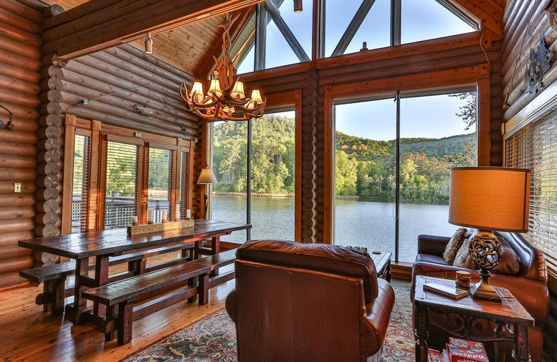 Rental living room at Mountain Oasis Cabin Rentals.