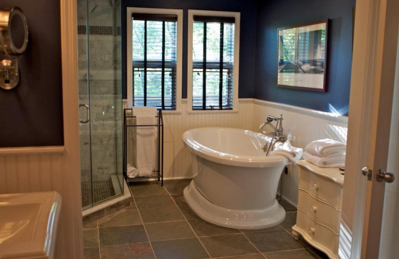 Guest bathroom at The Mill House Inn.