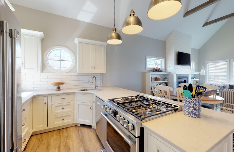 Rental kitchen at Kelso Beach Rentals.