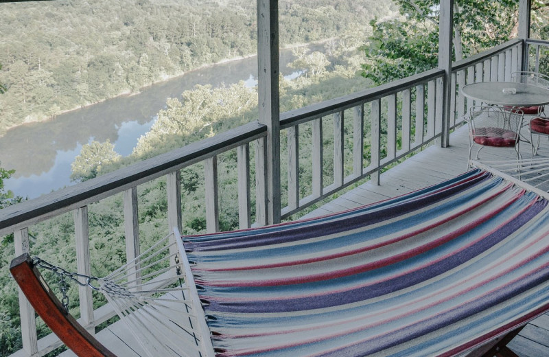 Cabin deck at Arkansas White River Cabins.