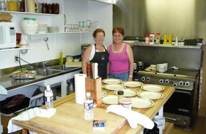 Lodge kitchen at Uchi Lake Lodge.