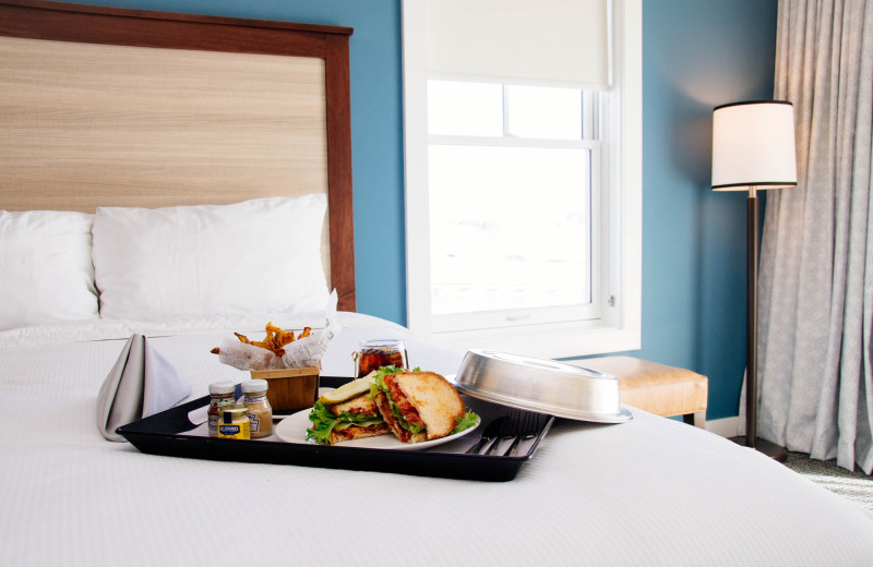 Guest room at The Inn at Harbor Shores.