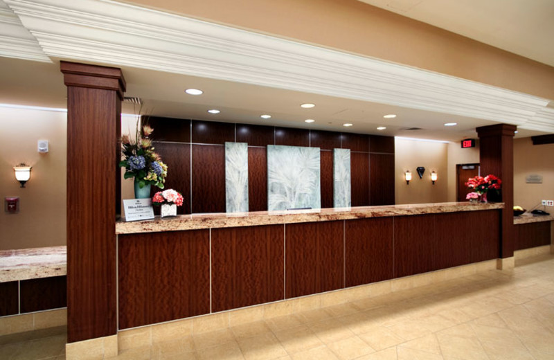 Front desk at Hilton Suites Ocean City Oceanfront.